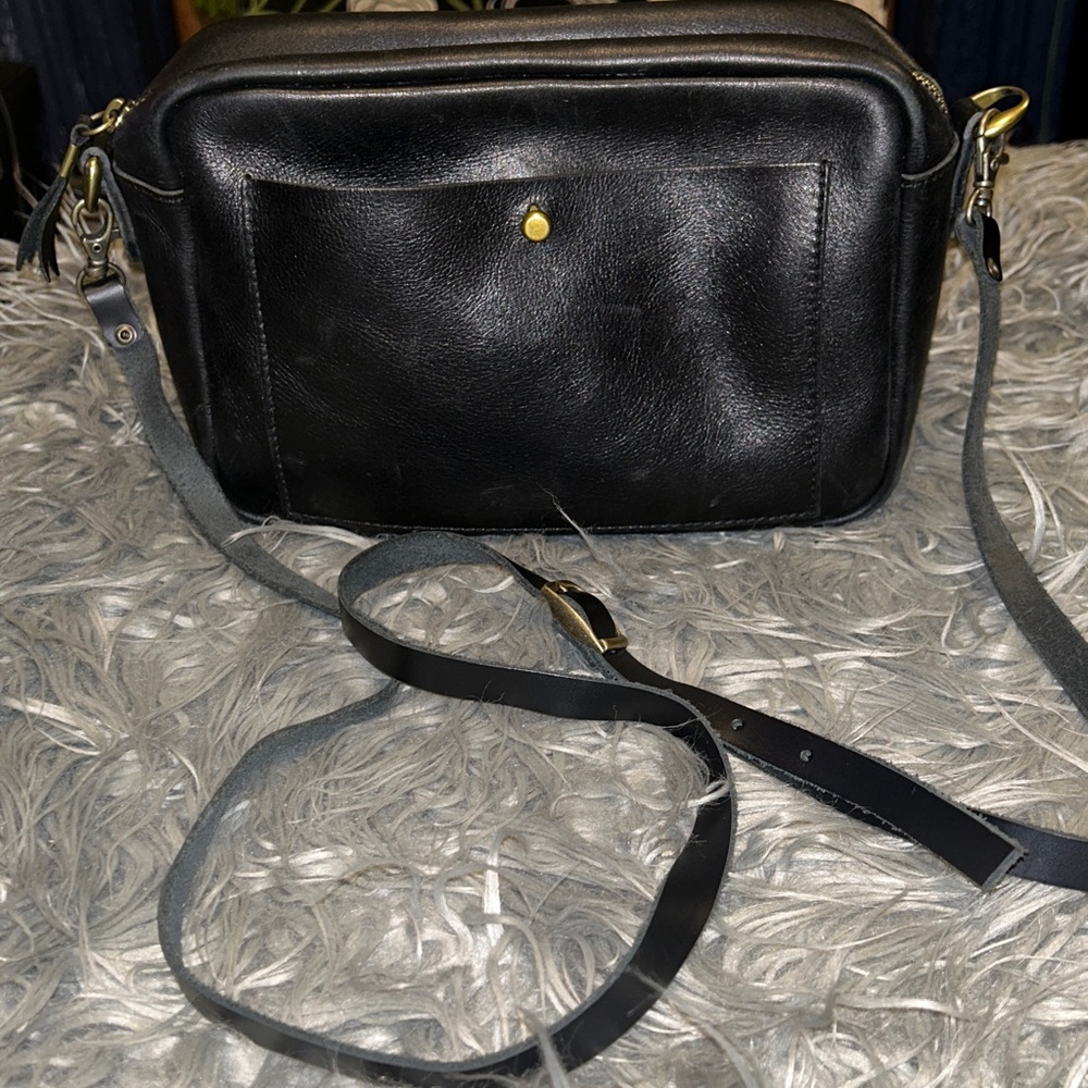 MADEWELL Transport Crossbody Black Leather Bag